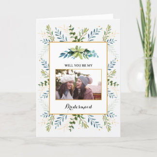Carte Vert Eucalyptus feuillage La nuptiale Serez-vous m