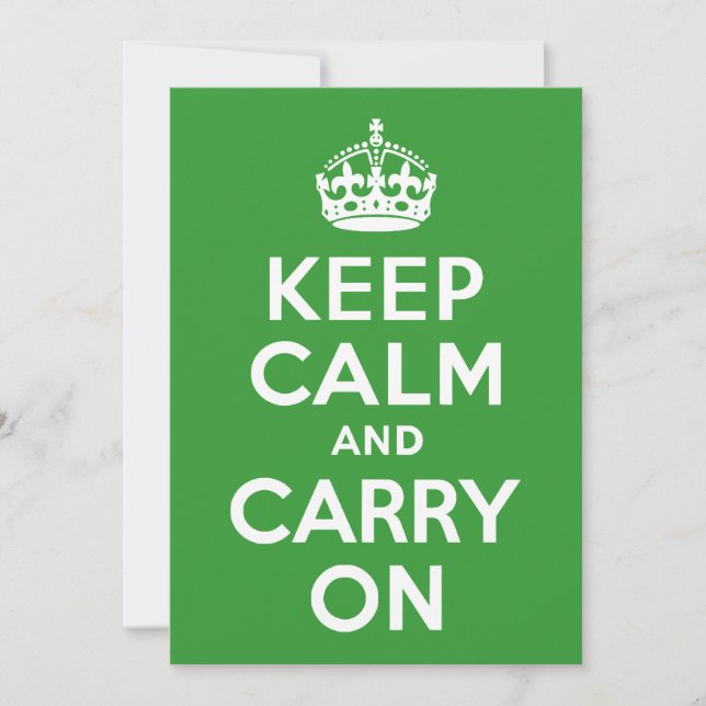 Carte Vert Gardez le calme et continuer (Devant)