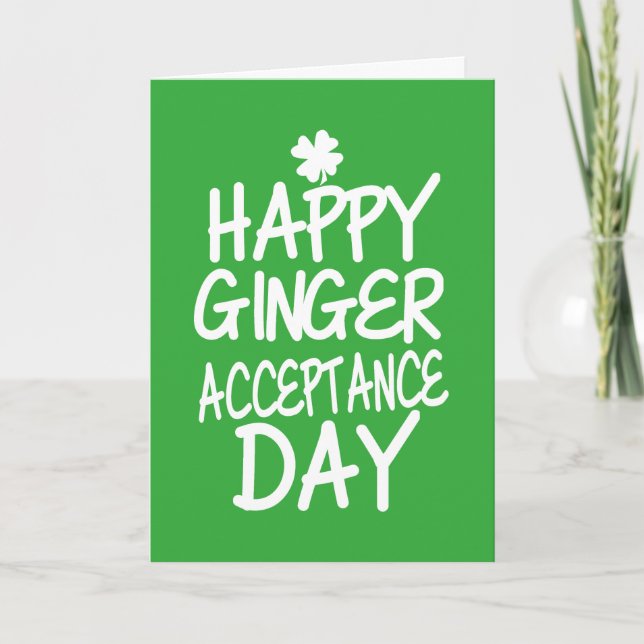 Carte Vert heureux de jour d'acceptation de gingembre (Devant)