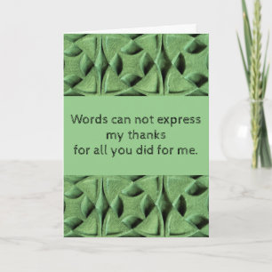 Carte Vert moderne tout ce que tu as fait pour moi