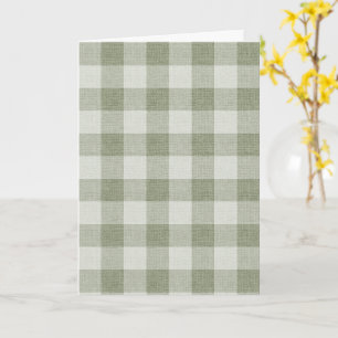 Carte Vert sauge Gingham Vérification Texture de lin 