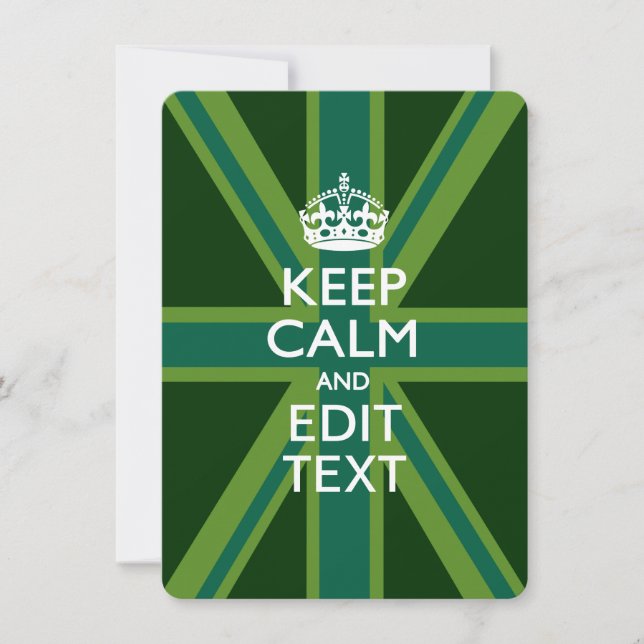 Carte Vert Turquoise Gardez Le Calme Et Votre Texte Unio (Devant)