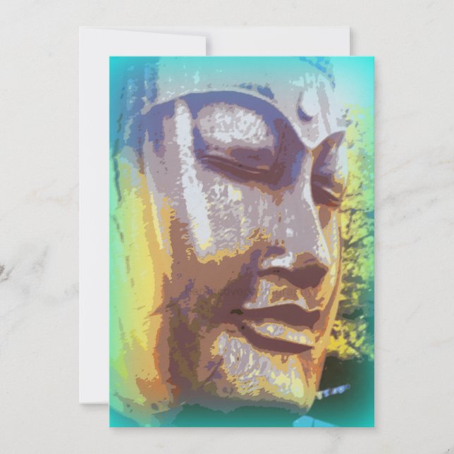Carte Vert visage bouddha (Devant)