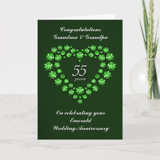 Carte Verte D Anniversaire De Mariage 55 Ans Zazzle Ca