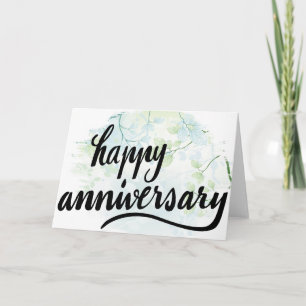 Carte verte sereine de feuille d'anniversaire