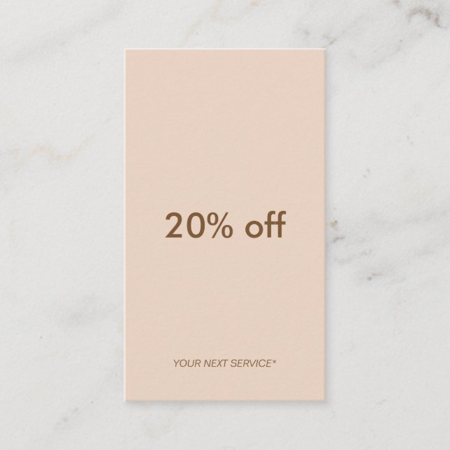 Carte verticale de remise de PastelPeach de typo (Devant)