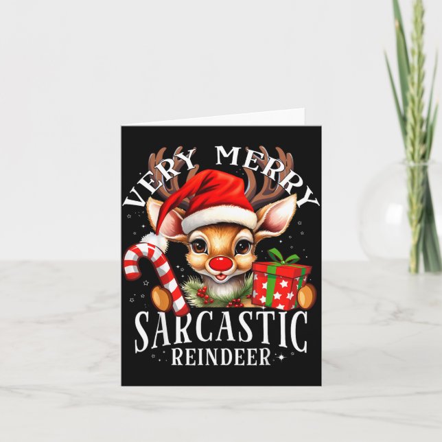 Carte Very Merry Sarcastic Reindeer Matching Christmas  (Devant)