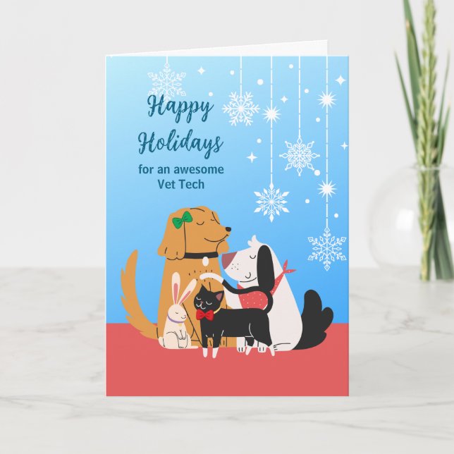 Carte Vet Tech Happy Holidays with Pets (Devant)