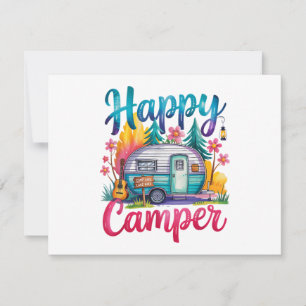 Carte Vêtements de camping drôle Happy Camper Remorque R