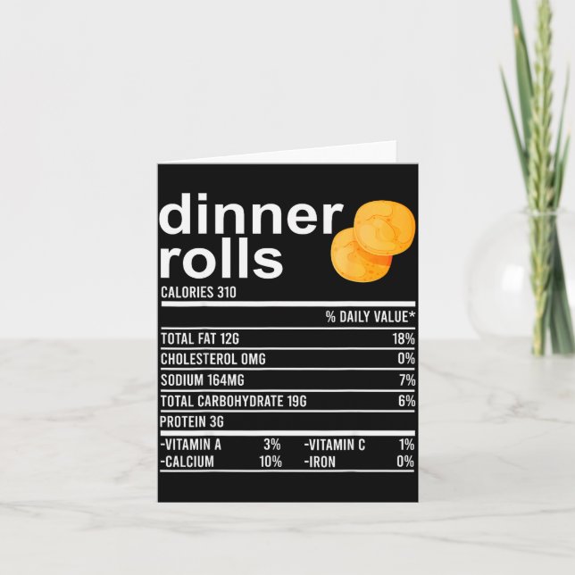 Carte Vêtements de faits nutritionnels de petits pains d (Devant)