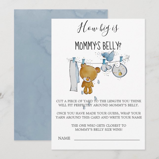 Carte Vêtements d'ours en peluche mignonettes Quelle tai (Devant / Derrière)