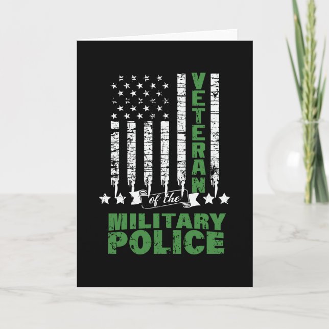 Carte Vétéran De La Police Militaire - Drapeau Américain (Devant)