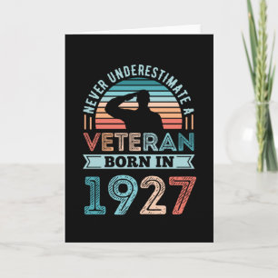 Carte Vétéran né en 1927 100e anniversaire Cadeau milita