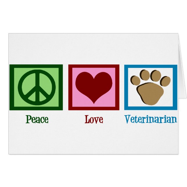 Carte vétérinaire Peace Love (Devant horizontal)