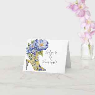 Carte "Veux-tu être ma demoiselle d'honneur aux fleurs ?