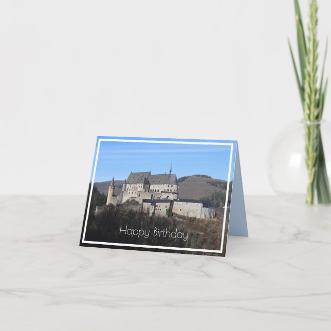 Carte Vianden Castle Winter View, Luxembourg, Anniversai (Devant)