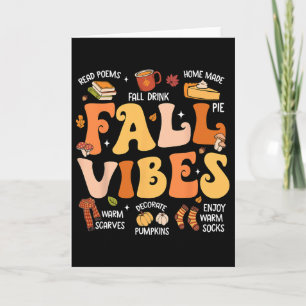 Carte Vibes d'automne Groovy Saison d'automne Épice de c