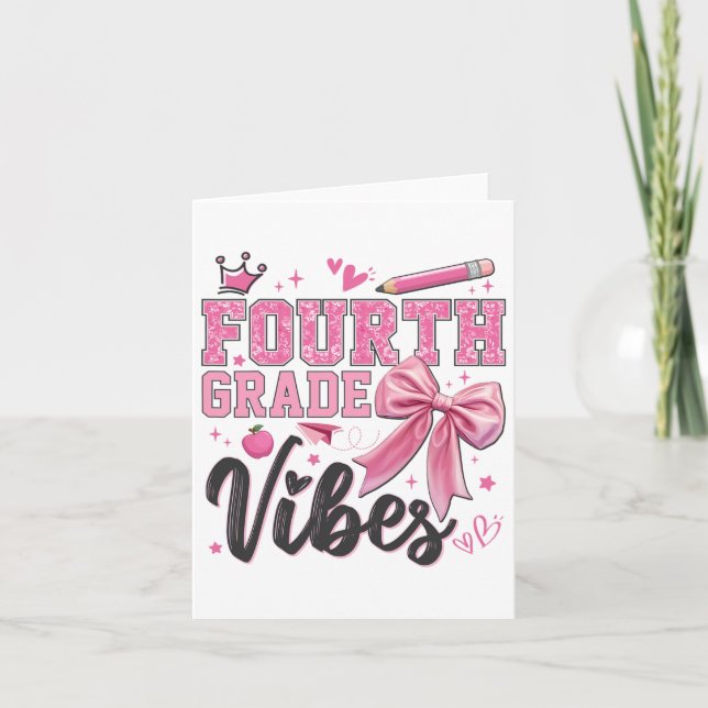 Carte Vibes de 4e année Retour à l'école Coquette Thé (Devant)