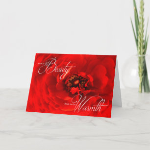 Carte Vibrant Rouge Macro Flower photo Anniversaire