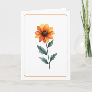 Carte Vibrant Tournesol Orange Blanc Plier Salutation
