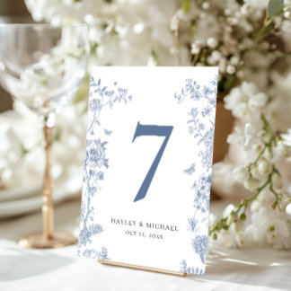 Carte VICTORIA Regency Blue French Table Number Ca