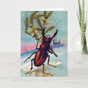 Carte Victorian Beetle Holiday Card
