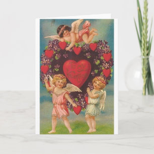 Carte Victorian Cherub Valentine's Day Card