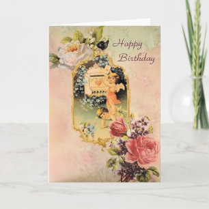 Carte Victorian Cherubs Mailing A Birthday Card