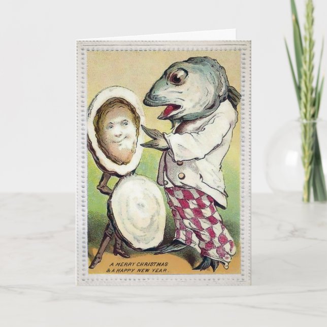 Carte Victorian Clam and Fish Holiday Card (Devant)