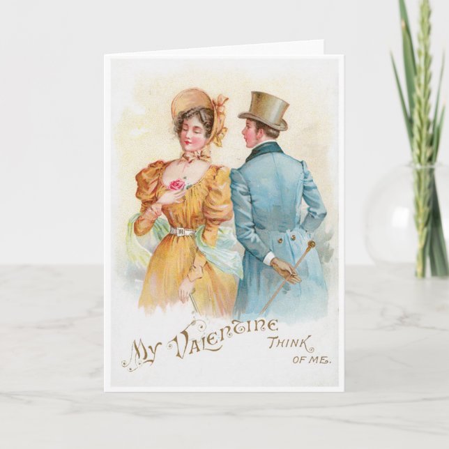Carte Victorian Couple Valentin (Devant)