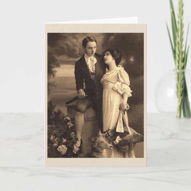 Carte Victorian Lovers Anniversaire ou Mariage (Devant)