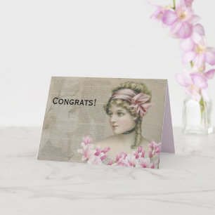 Carte Victorian Steampunk Lady Newspaper