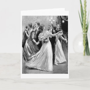 Carte Victorien vintage - Danser Au Bal,