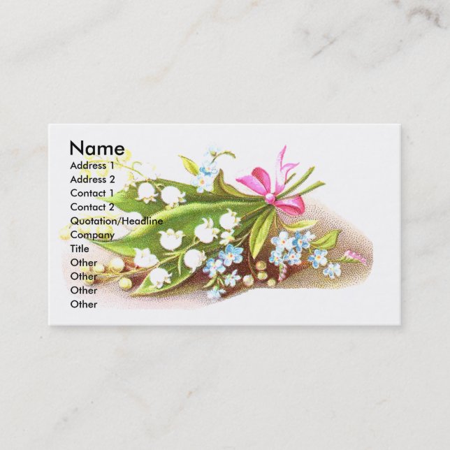 Carte victorienne d'album au muguet (Devant)