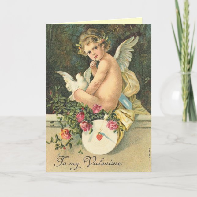 Carte victorienne de Saint-Valentin d'ange (Devant)