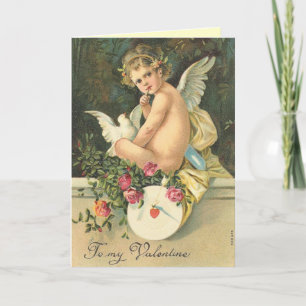 Carte victorienne de Saint-Valentin d'ange