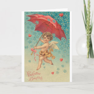 Carte victorienne de Saint-Valentin de cupidon