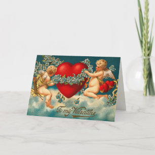 Carte victorienne de Valentine d'ange