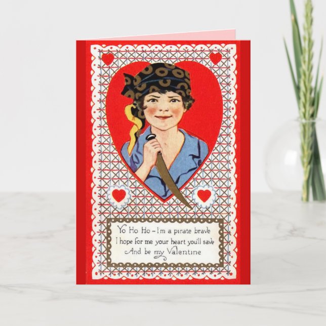 Carte victorienne de Valentine de pirate (Devant)