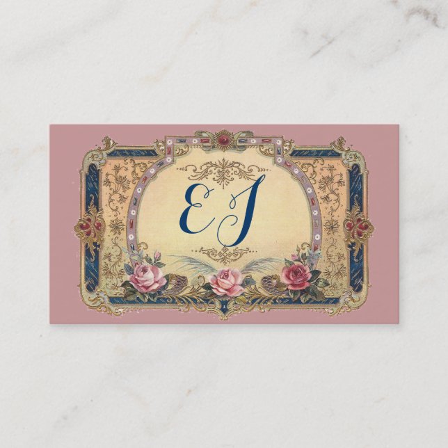 Carte victorienne succulente de monogramme de (Devant)