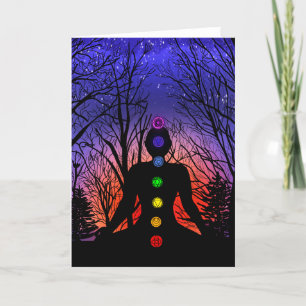 Carte vide   Méditation Yoga au coucher du soleil