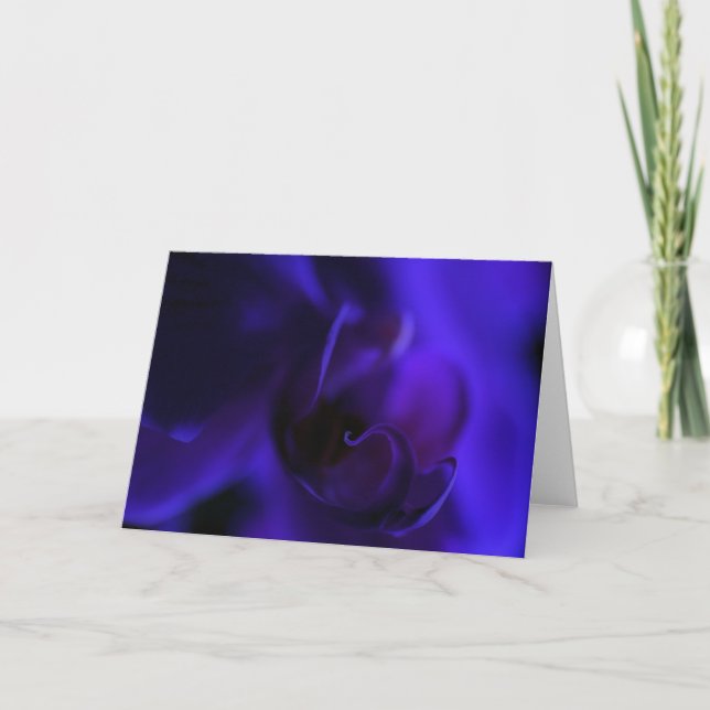 Carte Vide Royal Blue Orchid, Exotic Floral (Devant)