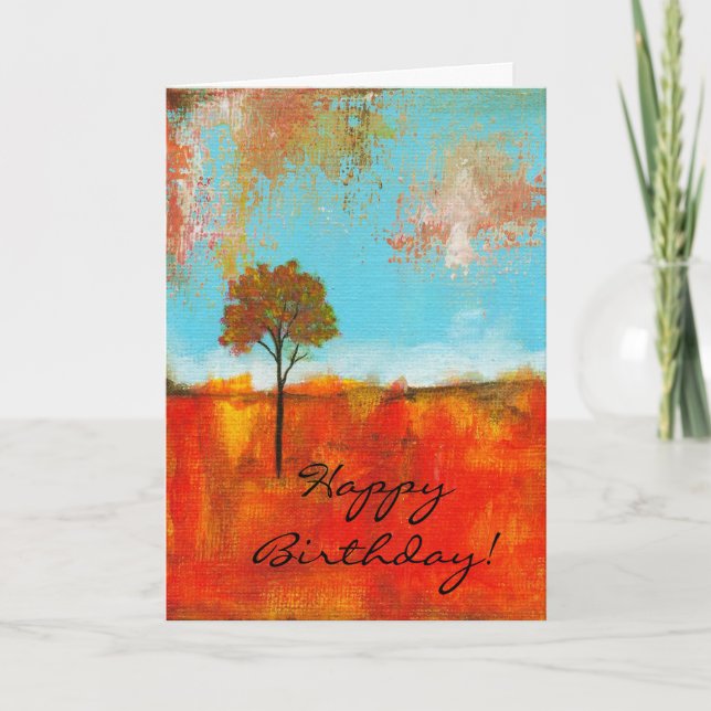Carte Vider Abstrait Paysage Peinture d'Arbre (Devant)