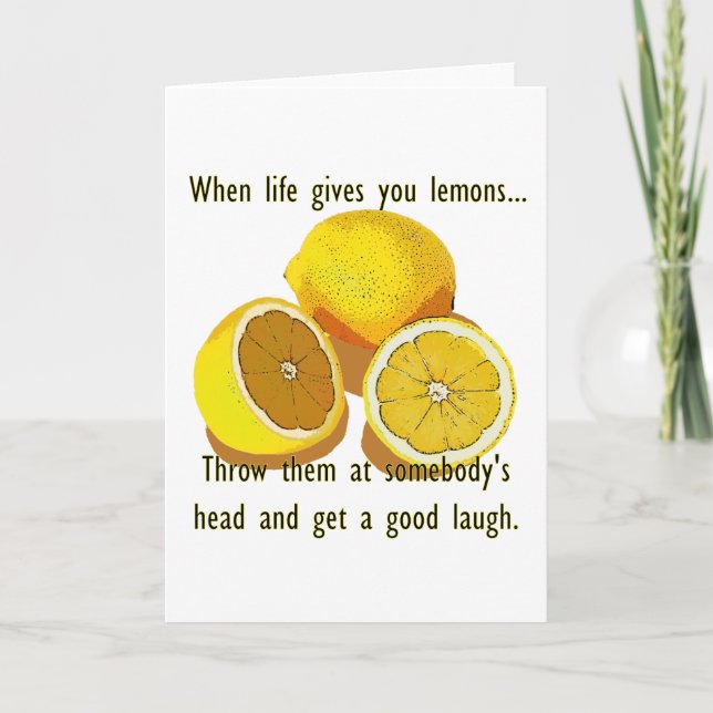 Carte Vie Citrons Humour foncé Funny Fruit Jaune (Devant)