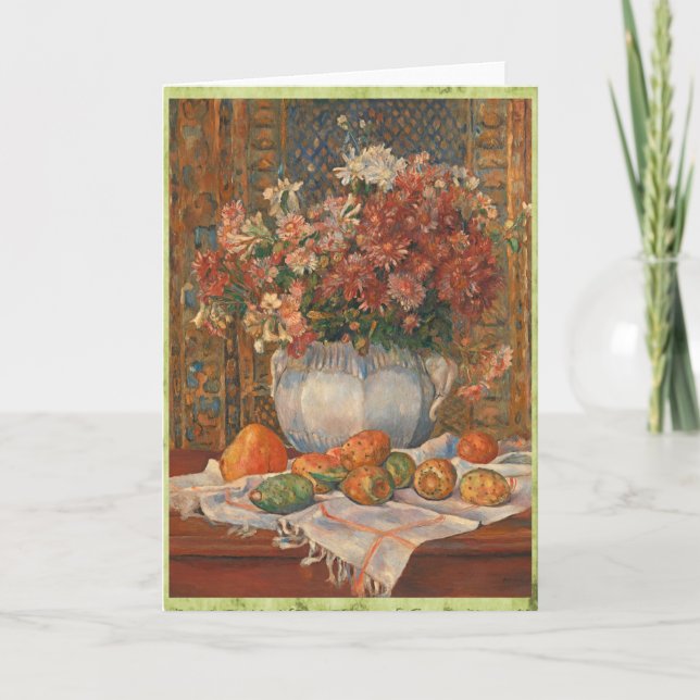 Carte Vie morte avec des fleurs et des poires de criquet (Devant)