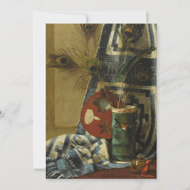 Carte Vie morte avec plumes de paon (Devant)