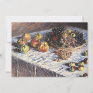 Carte Vie morte avec pommes et raisins par Claude Monet