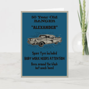 Carte Vieille 50e Anniversaire Plaisanterie Vintage Voit