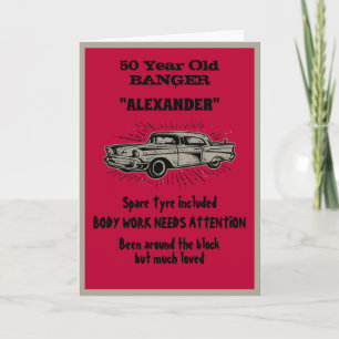 Carte Vieille 50e Anniversaire Plaisanterie Vintage Voit
