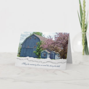 Carte vieille grange bleue sympathie